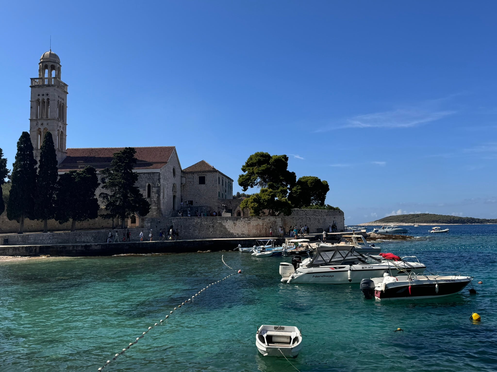 A quiet island church and its small harbor