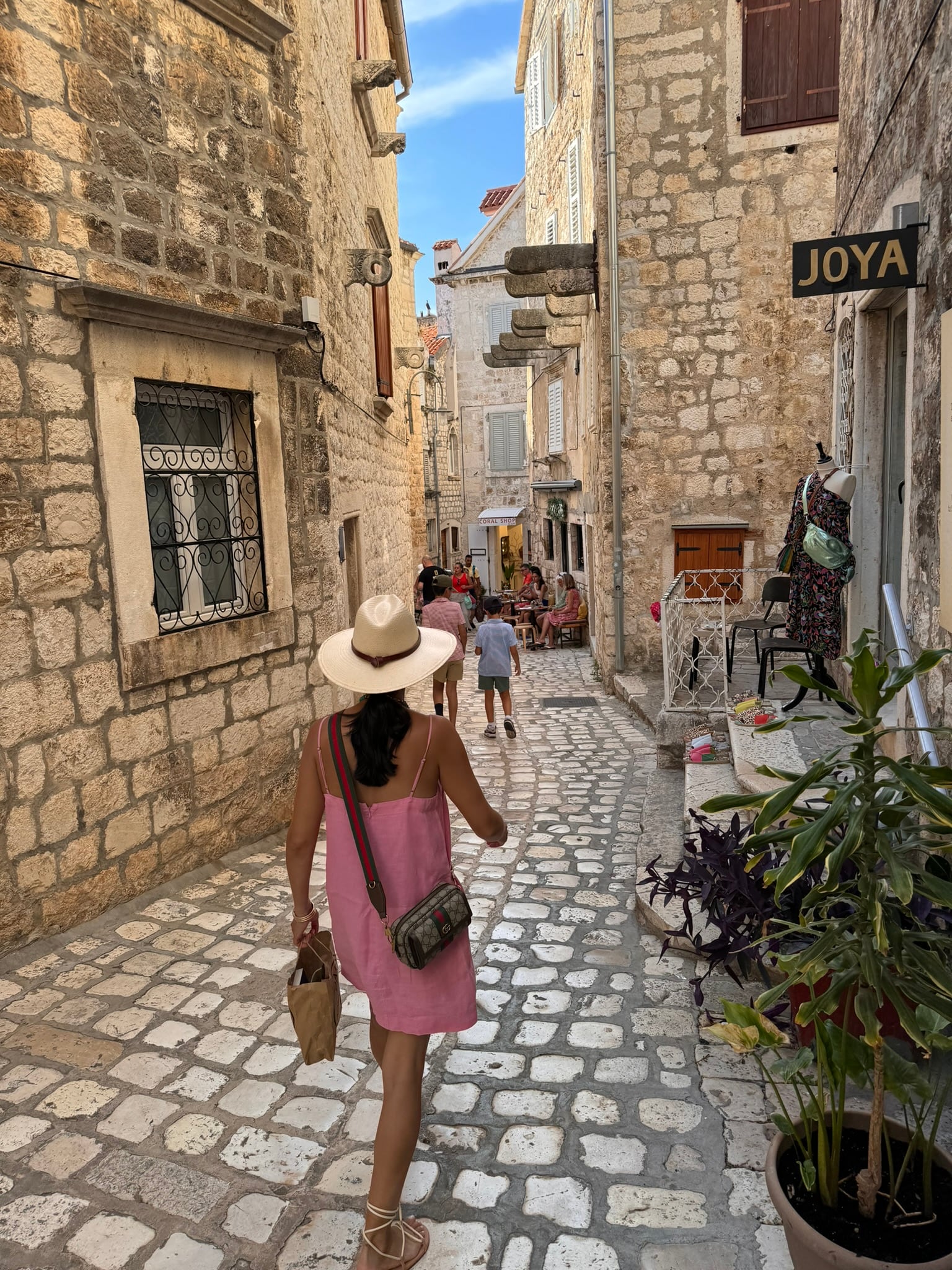 Wandering a cobblestone street in Croatia